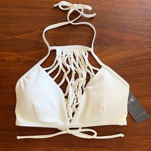 NEW Abercrombie & Fitch Bathing Suit Halter Top White Size S